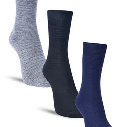 Dollar Socks Men Pack Of 3 Striped Cotton Calf-Length Socks-27