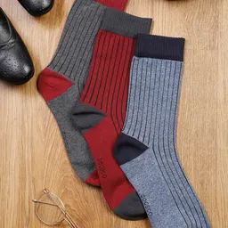 MUTAQINOTI  Men Pack Of 3 Assorted Calf-Length Socks-53