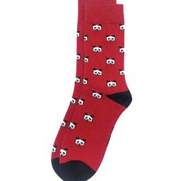 Mint & Oak Men Red & Black Patterned Calf Length Socks image 3