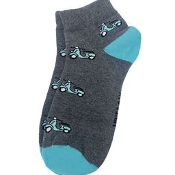 Mint & Oak Men Grey Patterned Scoot-Over Ankle-Length Socks image 2