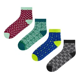 Dynamocks Unisex Pack Of 4 Patterned Ankle-Length Socks image 2