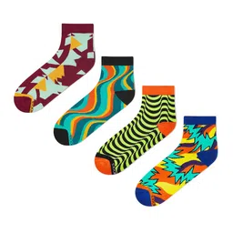 Dynamocks Unisex Pack Of 4 Patterned Ankle-Length Socks image 3