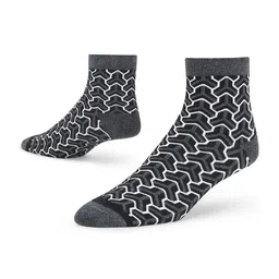 Dynamocks Unisex Pack Of 2 Orange & Grey Patterned Ankle-Length Socks image 5