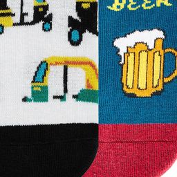 Dynamocks Unisex Pack Of 2 Patterned Beer & Rickshaw Calf Length Socks image 2