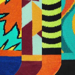 Dynamocks Unisex Pack Of 4 Patterned Ankle-Length Socks image 4