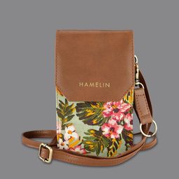 HAMELIN Floral Printed Leather Structured Sling Bag with Tasselled-image-107