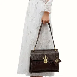 Hidesign Textured Leather Oversized Shopper Handheld Bag with Tasselled-18