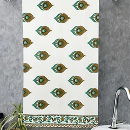 RRC Green & White Printed Cotton 200 GSM Bath Towel-image-54