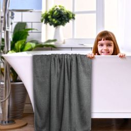 YK Grey Microfiber 1-Piece Bath Towel 450 GSM-image-30