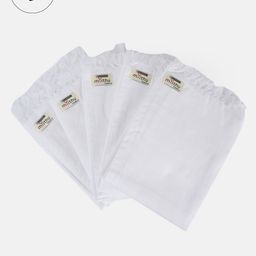 Ramraj Pack Of 5 White Solid Cotton Bath Towel-34