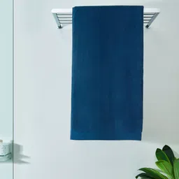 DDecor Unisex Blue Solid 600 GSM Cotton Bath Towel-74