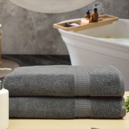 Aura TRIO Grey 2 Pieces Cotton Bath Towels 550 GSM-image-66