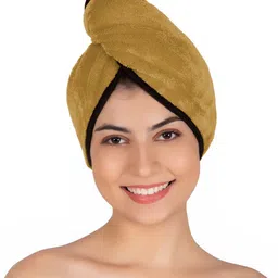 Softspun Microfiber Olive Green & Black Anti-Bacterial 300 GSM Hair Drying Wrap Towel-17