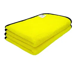 Softspun Microfiber 2 Pcs Yellow 280 GSM Quick Dry Bath Towels-image-83