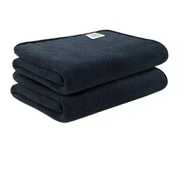 Softspun Microfiber 2 Pcs Charcoal Grey 280 GSM Quick Dry Bath Towels-15