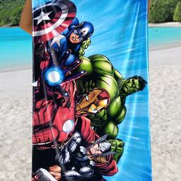 Marvel Blue & Red Avengers Printed Cotton 350 GSM Bath Towel-10