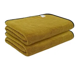 Softspun Microfiber 2 Pcs Olive Green 280 GSM Anti-Bacterial Bath Towels-65