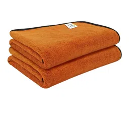 Softspun Microfiber 2 Pcs Brown 280 GSM Anti-Bacterial Bath Towels-4