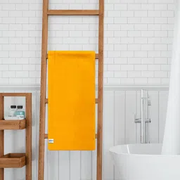 Softspun Microfiber Orange Coloured 350 GSM Bath Towel-5