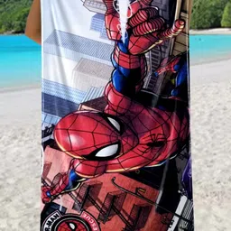 Marvel Red & Black Spiderman Printed Cotton 350 GSM Bath Towel-14