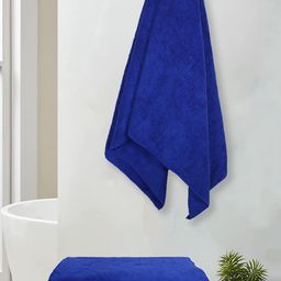 Kuber Industries Blue 300 GSM Cotton Lightweight Anti-Bacterial & Quick Dry Bath Towel-17
