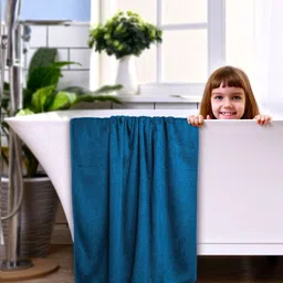 YK Boys Teal Blue Solid Microfiber 450 GSM Bath Towels-image-70