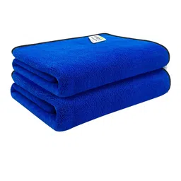 Softspun Microfiber 2 Pcs Blue 280 GSM Quick Dry Bath Towels-image-82