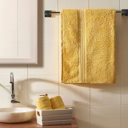 DDecor Live Beautiful Yellow 3 Pieces Cotton 500 GSM Bath And Hand Towel Set-32