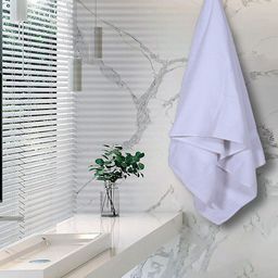 Kuber Industries White Set of 3 400 GSM Super Absorbent Cotton Bath Towels-38