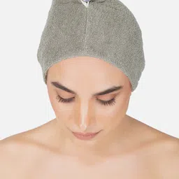 RANGOLI Women Grey Solid 400 GSM Pure Cotton Hair-Drying Bath Towel-59
