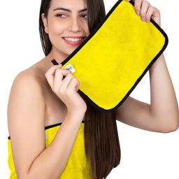 Softspun Microfiber Yellow 4-Pieces 280 GSM Ultrasoft Microfiber Face Towels-81