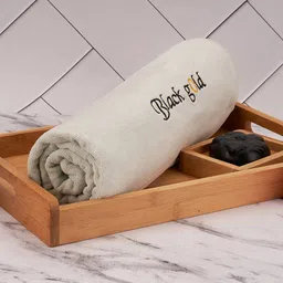 Black gold Set Of 4 Green Solid 400 GSM Microfiber Bath Towels-16