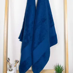 Aura Navy Blue 2 Pieces 610 GSM Cotton Bath Towels-image-18
