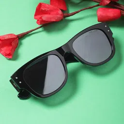 MARC LOUIS Unisex Rectangle Sunglasses with UV Protected Lens ML UM 6809 C02 Black SG-52