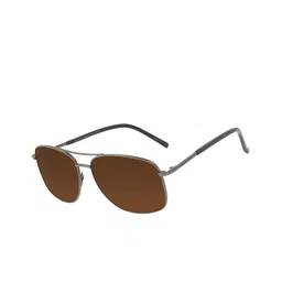 Chilli Beans Unisex Brown Lens & Black Rectangle Sunglasses with UV Protected Lens-16
