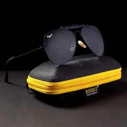 RESIST EYEWEAR Lens & Aviator Sunglasses With UV Protected Lens HUNTER BF BLACK1-32