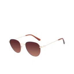 Chilli Beans Women Brown Lens & Gold-Toned Round Sunglasses with UV Protected Lens-image-99