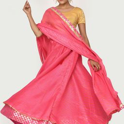Silvermerc Designs Lehariya Cotton Ready to Wear Lehenga & Unstitched Blouse With Dupatta image 2