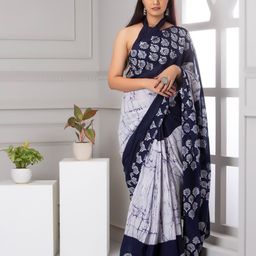BUTA BUTI Batik Printed Pure Cotton Saree-picture-57