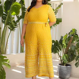 Juniper Plus Size Liva Printed Basic Jumpsuit-5