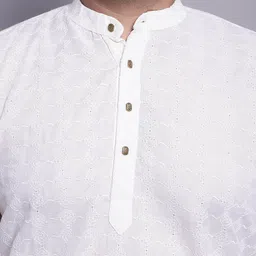 SOJANYA PLUS Self Design Pure Cotton Kurta With Pyjamas & With Nehru Jacket image 4