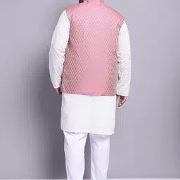 SOJANYA PLUS Self Design Pure Cotton Kurta With Pyjamas & With Nehru Jacket image 5