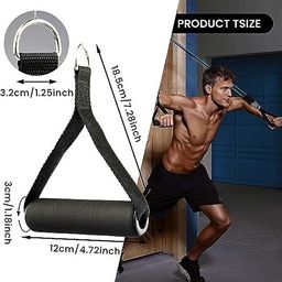 abs sports ABSSports Nylon Handle Cable Machine Attachment Resistance Band Handle With S Lock (2 Pcs) Multi-training Bar image 4