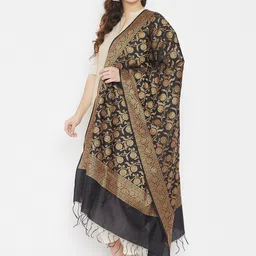 Clora Creation Woven Design Banarsi Silk Dupatta With Zari image 3