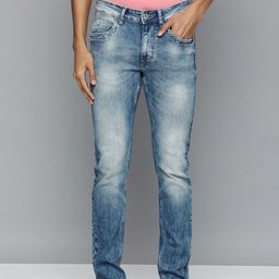 Flying Machine Men Blue Micheal Slim Fit Heavy Fade Stretchable Jeans-picture-4