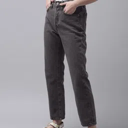 MANGO Women Charcoal Straight Fit High-Rise Light Fade Cropped Jeans-picture-30