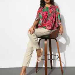Women Printed Loose Fit Chiffon Top-image-80