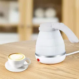 Travel Electric Portable Kettle Foldable 600ML Collapsible Kettle Food Grade Silicon 220V 50Hz Hot Water Boiler & Tea Heater for Travelling, Office and Home Use (1 Piece-Multicolor) Electric Kettle-5