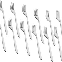 12 Pieces Table Fork For Home & Kitchen, Dining Tableware Cutlery Set Stainless Steel Dinner Fork Set-21