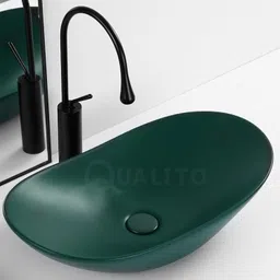 qualito Table Top Wash Basin For Bathroom | Over Counter Wash Basin | Ceramic Bathroom Sink (24 x 14 x 5.5 Inch) Counter Top-picture-23